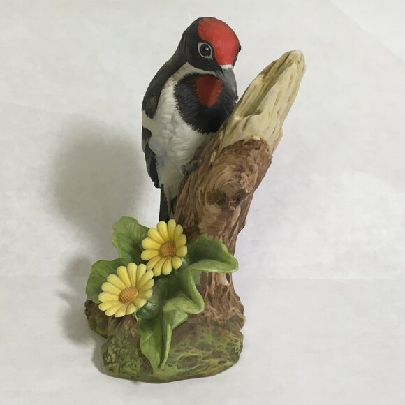 Andrea By Sadek Downy Woodpecker Porcelain with Removable Wooden Base  #9386 - Picture 5 of 14